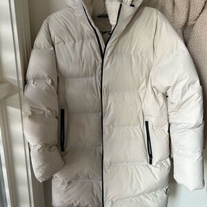 Women’s Super Puff White Puffer Jacket - Mid Length